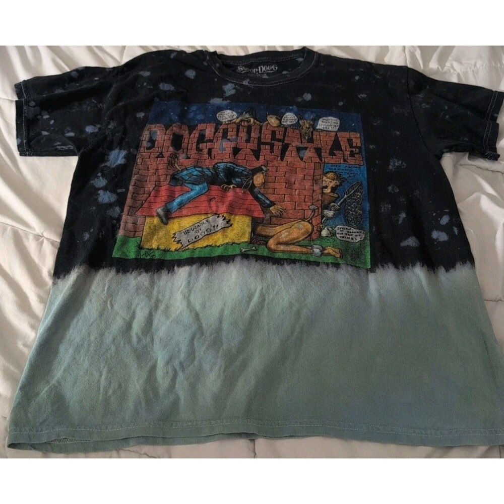 Snoop Dogg Graphic T-Shirt Bleach Tie Dye Comic Tee Large